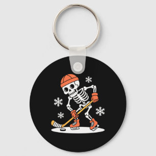 Lustiges Skelett-Eishockey-Halloween _2  Schlüsselanhänger