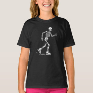 lustiges Skelett Eislaufen T-Shirt