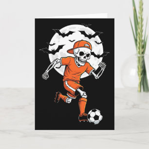 Lustiges Skelett Fußball Halloween Kostüm Jungen K Karte