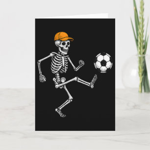 Lustiges Skelett Fußball Halloween Kostüm Karte