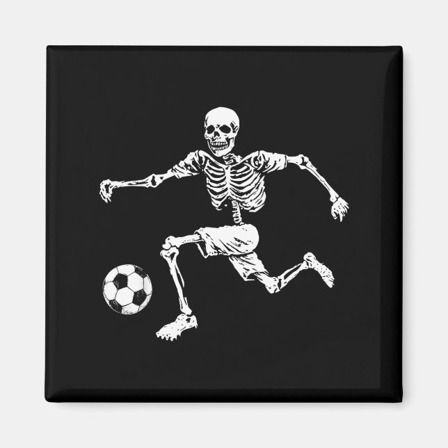 Lustiges Skelett Fußball  Magnet (Vorne)