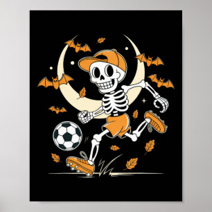 Lustiges Skelett Fußball Männer Jungen Kinder Hall Poster