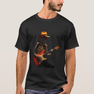 Lustiges Skelett-Grafik-Rockskelett Mit Gitarre L T-Shirt