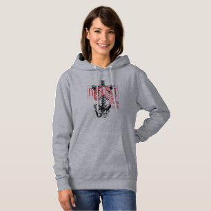 Lustiges Skelett-Herz Ich liebe dich Hoodie