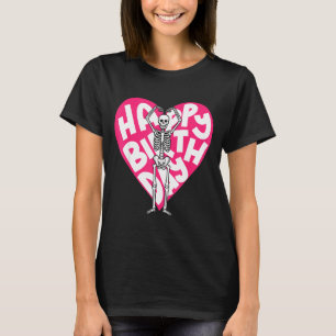 Lustiges Skelett-Herz Valentinstag im Retro-Geburt T-Shirt