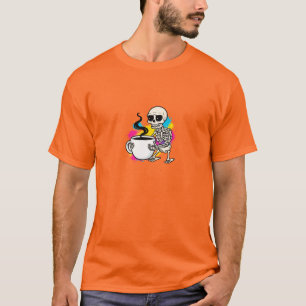 Lustiges Skelett-Kaffee-T-Shirt – Bring mir Kaffee T-Shirt