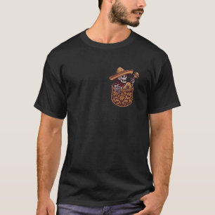 Lustiges Skelett Mariachi Gitarre Tasche Cinco De T-Shirt