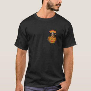Lustiges Skelett Mariachi Gitarre Tasche Cinco De T-Shirt