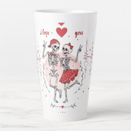 Lustiges Skelett-Paar in Liebe Milchtasse