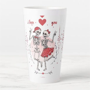 Lustiges Skelett-Paar in Liebe Milchtasse
