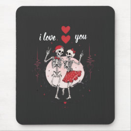Lustiges Skelett-Paar in Liebe Mousepad