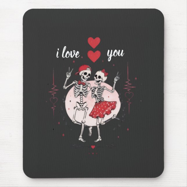 Lustiges Skelett-Paar in Liebe Mousepad (Vorne)