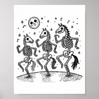 Lustiges Skelett-Pferd Tanz Halloween Pferdeliebha