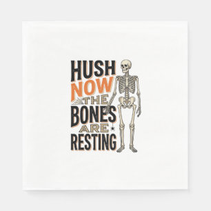 Lustiges Skelett-Shirt, Still jetzt Halloween-Grav Serviette