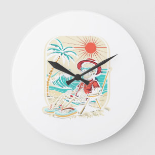 Lustiges Skelett Sommer Große Wanduhr