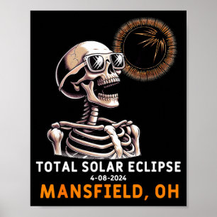 Lustiges Skelett Sonnenfinsternis Mansfield Ohio Poster