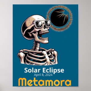 Lustiges Skelett Sonnenfinsternis Metamora Indiana Poster