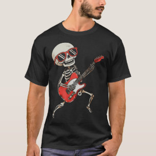 Lustiges Skelett spielt Gitarre Rock Roll Jungen T-Shirt