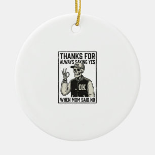 Lustiges Skelett-Vater sagt Ja Vintage-Shirt-Desig Keramik Ornament