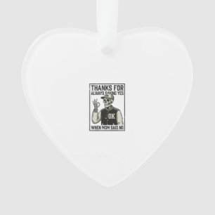 Lustiges Skelett-Vater sagt Ja Vintage-Shirt-Desig Ornament