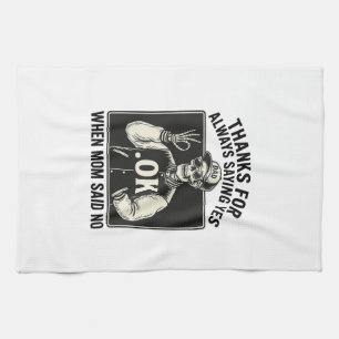 Lustiges Skelett-Vater sagt Ja Vintage T-Shirt Des Geschirrtuch