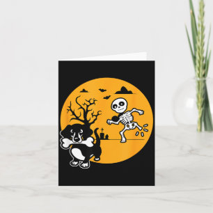 Lustiges Skelett Wiener-Shirt Wursthund Halloween Karte