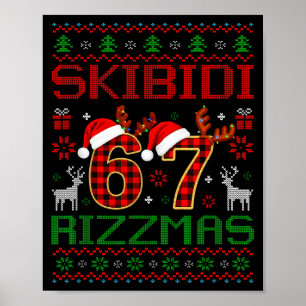 Lustiges Skibidi-Rizzmas-Meme-Hässliche-Weihnachts Poster