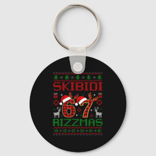 Lustiges Skibidi Rizzmas Meme Hässliche Weihnachts Schlüsselanhänger