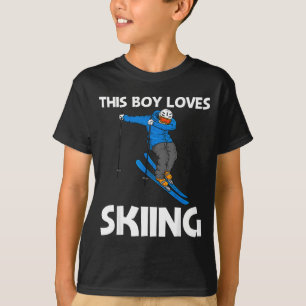 Lustiges Skidesign für Jungen Kinder Wintersport S T-Shirt
