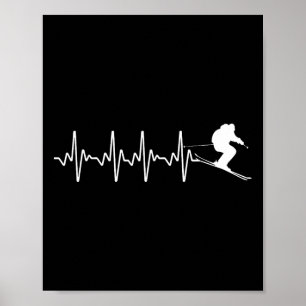 Lustiges Skidesign für Skifahrer Männer Frauen Kin Poster