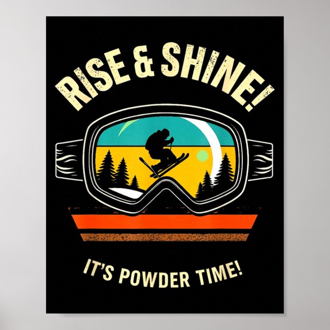 Lustiges Skifahren - aufstehen & strahlen! Pulvers Poster (Vorne)