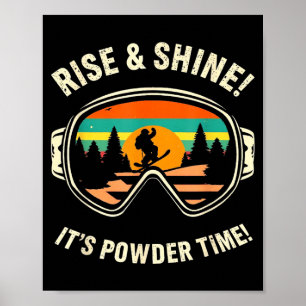 Lustiges Skifahren - Aufstehen & Strahlen! Pulvers Poster