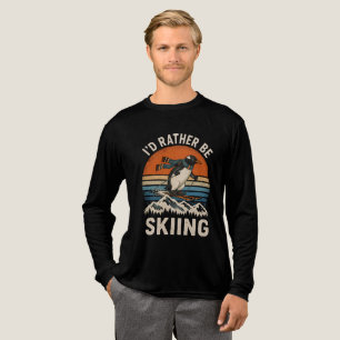 Lustiges Skifahren Pinguin Wintersport-Geschenk Tri-Blend Shirt