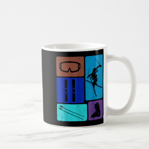Lustiges Skifahren Ski Schnee Abenteuer Winterspor Kaffeetasse