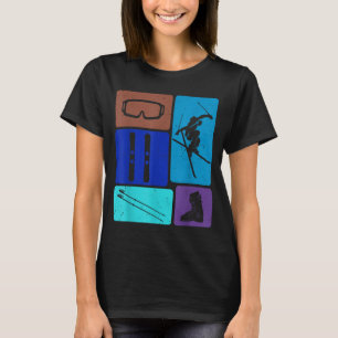 Lustiges Skifahren Ski Schnee Abenteuer Winterspor T-Shirt