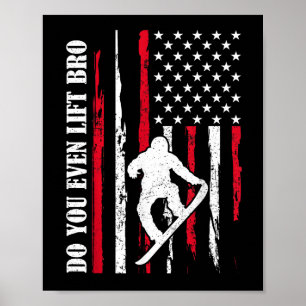 Lustiges Skifahren Snowboarden Design für Männer F Poster