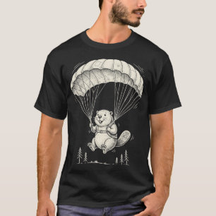 Lustiges Skydiving-Biber-Design mit süßem Fallschi T-Shirt