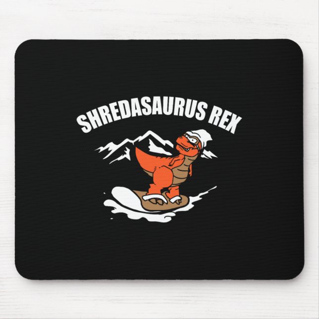 Lustiges Snowboard-Dinosaurier-Geschenk für Kinder Mousepad (Vorne)