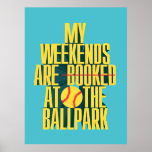 Lustiges Softball-Wochenende im Ballpark Poster