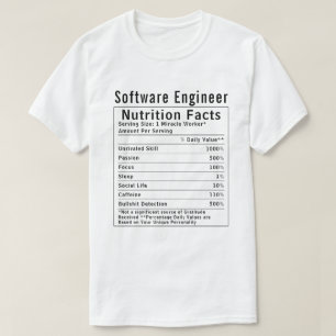 Lustiges Software-Engineer-Ernährungsfakten-Tech-G T-Shirt