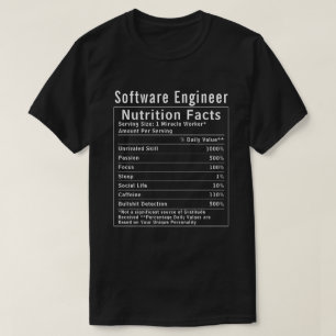 Lustiges Software-Engineer-Ernährungsfakten-Tech-G T-Shirt