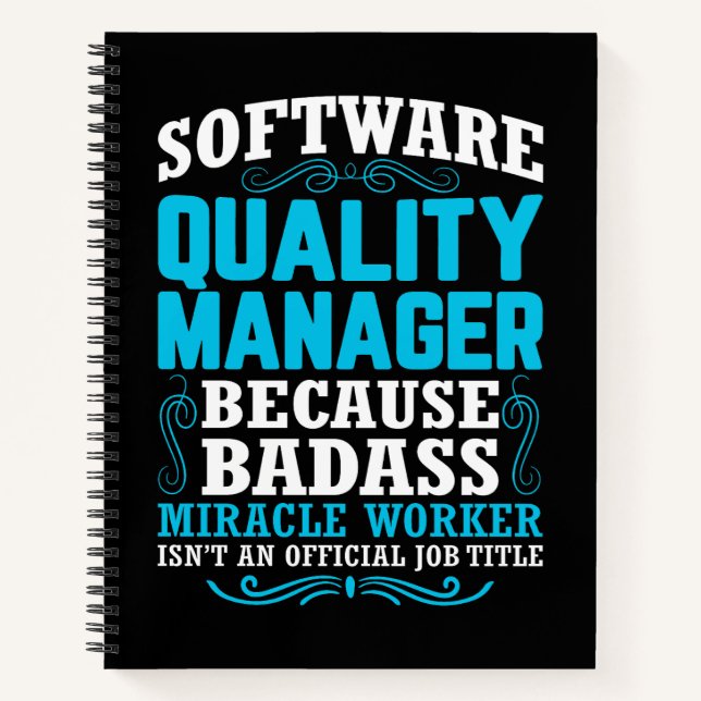 Lustiges Software-Qualitätsmanager-Zitat Notizbuch (Vorderseite)