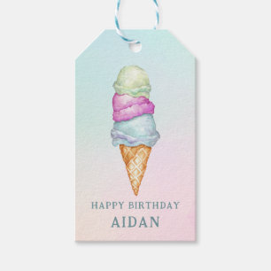 Lustiges Sommer-Eiscreme-Foto-Geburtstagsfeier Geschenkanhänger