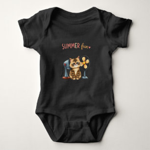 Lustiges Sommer-Katzen-T-Shirt mit sarkastischer T Baby Strampler
