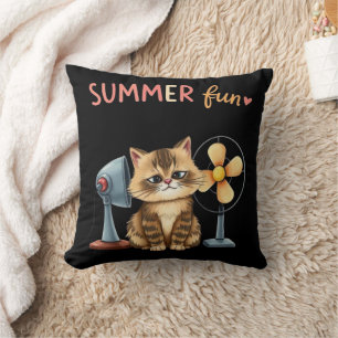 Lustiges Sommer-Katzen-T-Shirt mit sarkastischer T Kissen
