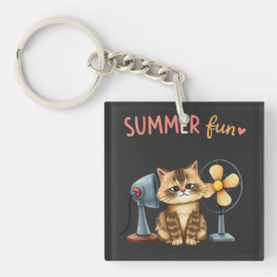 Lustiges Sommer-Katzen-T-Shirt sarkastische Tabby- Schlüsselanhänger