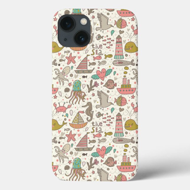Lustiges Sommer-Muster mit Schiffen Case-Mate iPhone Hülle (Rückseite)