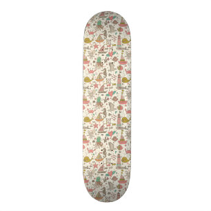 Lustiges Sommer-Muster mit Schiffen Skateboard