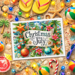 Lustiges Sommerweihnachten im Juli Ferien Postkarte