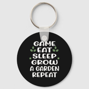 Lustiges Spiel Essen Schlafen Garten Wachsen Wiede Schlüsselanhänger